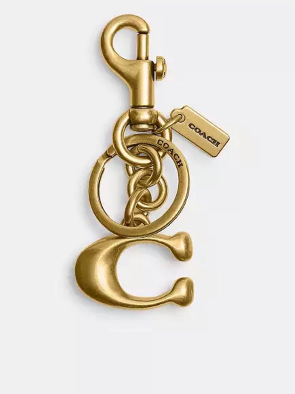 Coach Brass-Tone Chunky 'C' Key Charm - Gold with Dust Bag - Picture 2 of 4